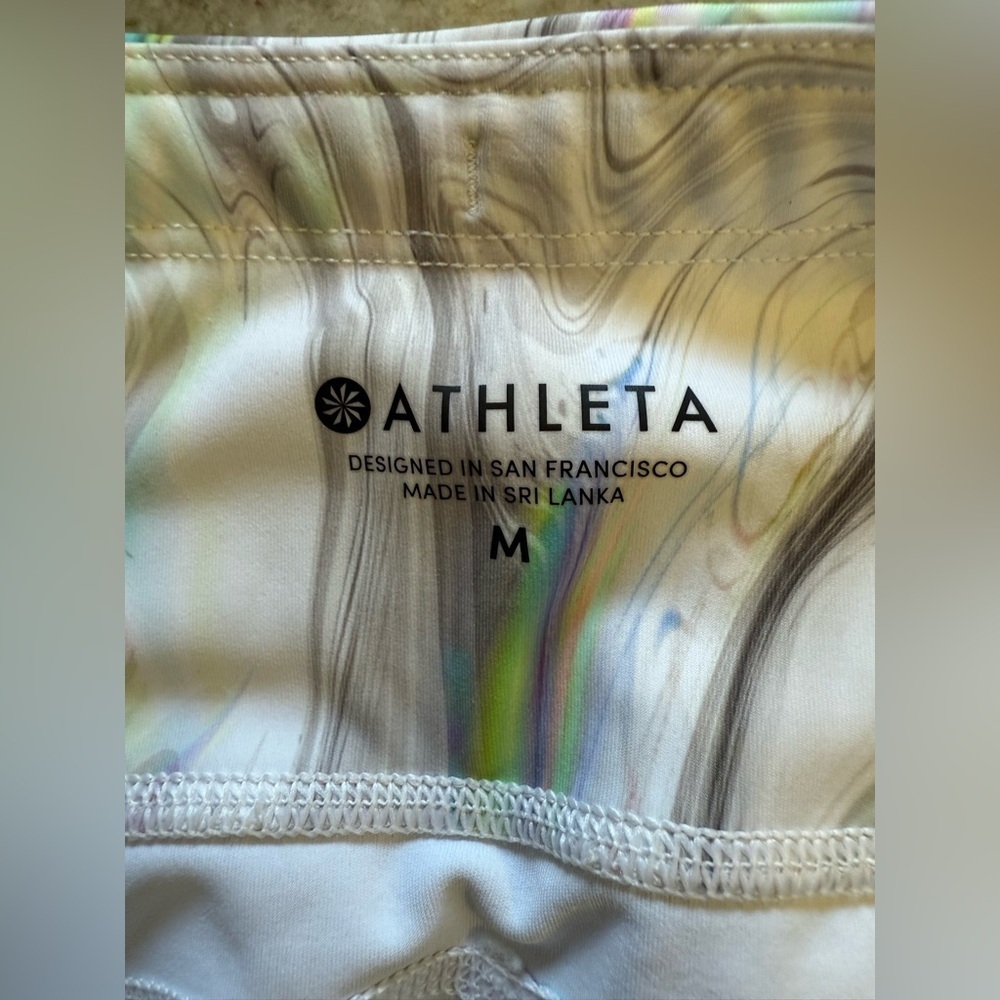 Athleta Women’s Contender White Opal Powerlifting Iridescent Leggings - Medium - Picture 6 of 8